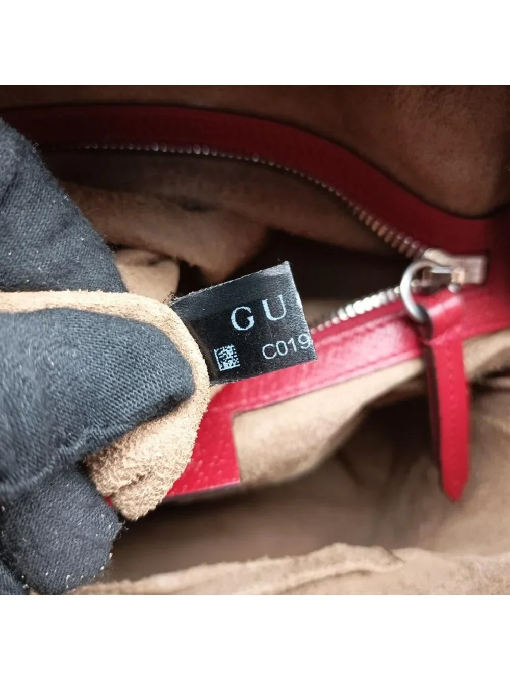 Gucci GG Supreme Tian Beige Red Multicolor Leather Backpack
